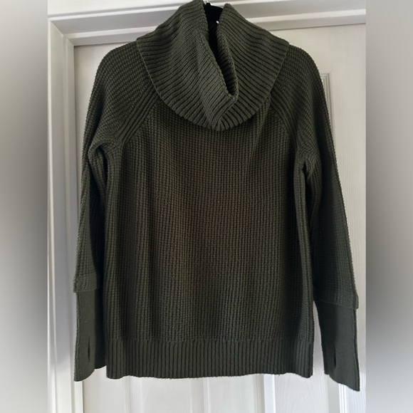 Market & Spruce Deep Olive Green Cowl Neck Sweater - Picture 7 of 9